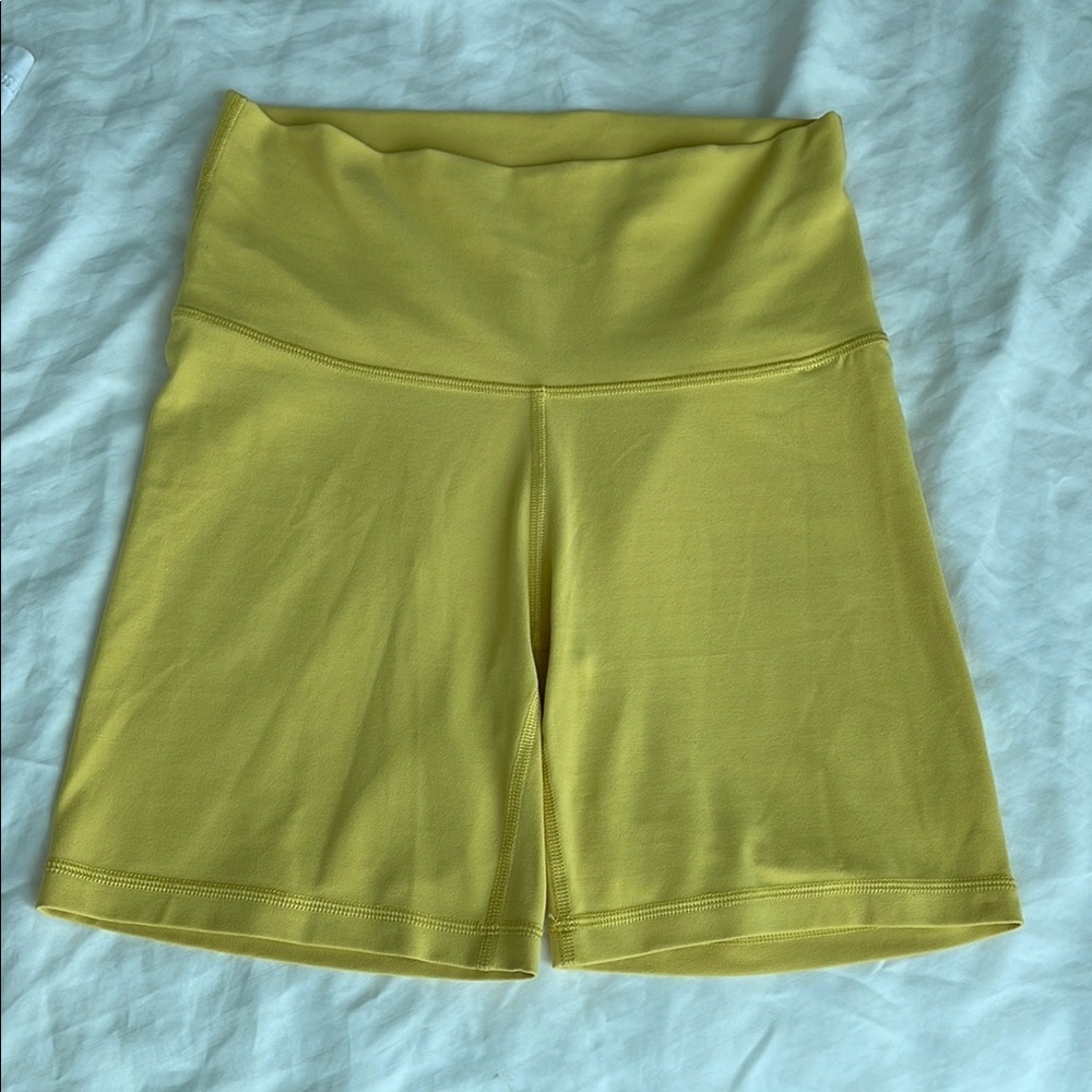 TNA Yellow Bike Shorts with Elastic Waistband